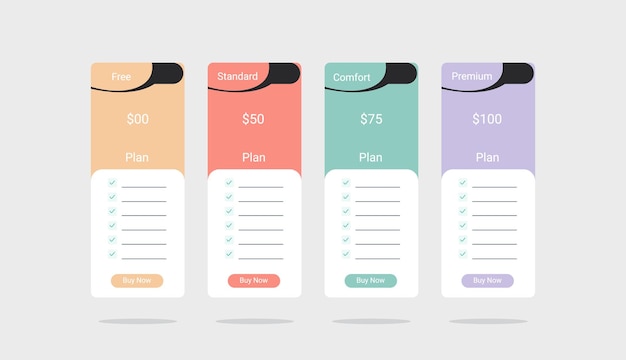 pricing cards illustration